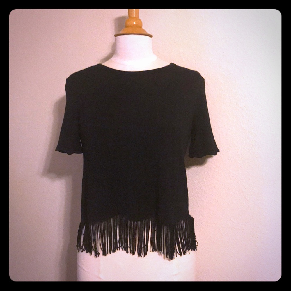 Black top with fringe